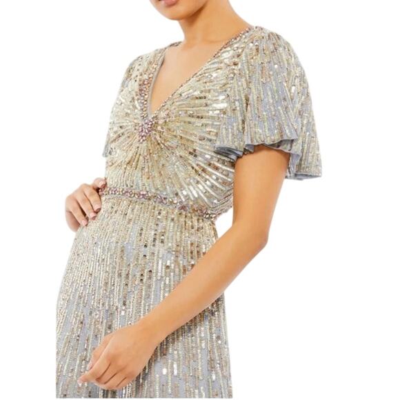 MAC DUGGAL 5538 Embellished V Neck Butterfly Sleeve Column Gown Size 20 $598 - Picture 2 of 13